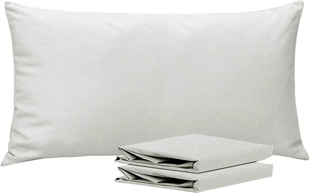 Ntbay King Pillowcase Set - 2 Pack Brushed Microfiber 20x36 Pillowcases - Soft, Wrinkle-Free, Fade-Resistant, Stain-Resistant, Light Grey P…