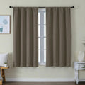 Simplebrand Ava Latte Short Blackout Curtains for Bedroom 54 Inches Long 2 Panels Set, Solid Thermal Insulated, Energy Saving Window Treatm…