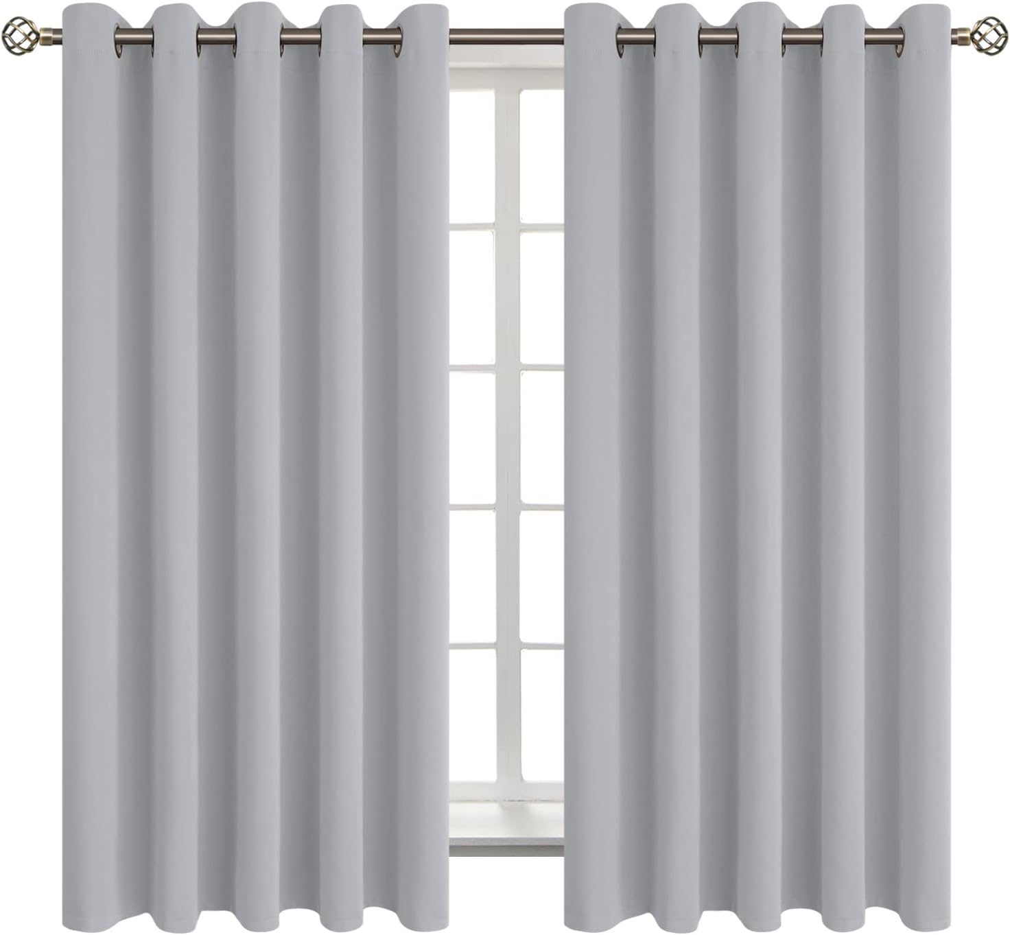 BGment Room Darkening Curtains 63 Inches Long - Grommet Thermal Insulated Drapes Window Treatment Curtains for Bedroom, 2 Panels, 70 x 63 I…