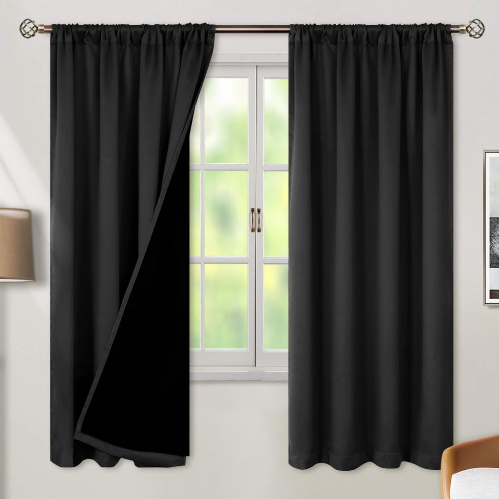 BGment Halloween Full Blackout Curtains with Thermal Insulation Liner Curtains, Rod Pocket and Back Tab Double Layer Room Darkening…