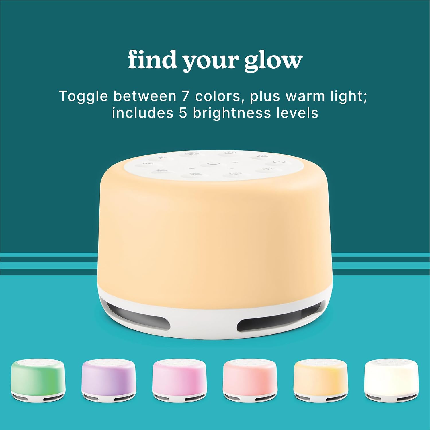 Homedics SoundSleep Aura, Sound Machine for Better Sleep, 7-Color Mood-Enhancing Light, 28 Soothing Sounds, Bluetooth Compatible…