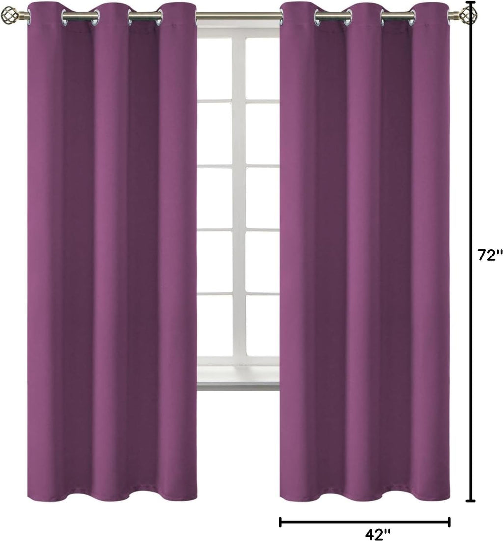 BGment Room Darkening Curtains 72 Inches Long - Grommet Thermal Insulated Drapes Window Treatment Curtains for Bedroom, 2 Panels, 42 x 72 I…