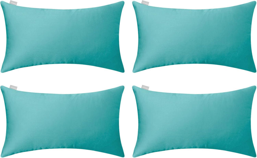 Thmyo 4-Pack 100% Cotton Lumbar Comfortable Solid Decorative Throw Pillow Case, Thmyo Rectangle Cushion Cover Pillowcase Sublimation Blank P…