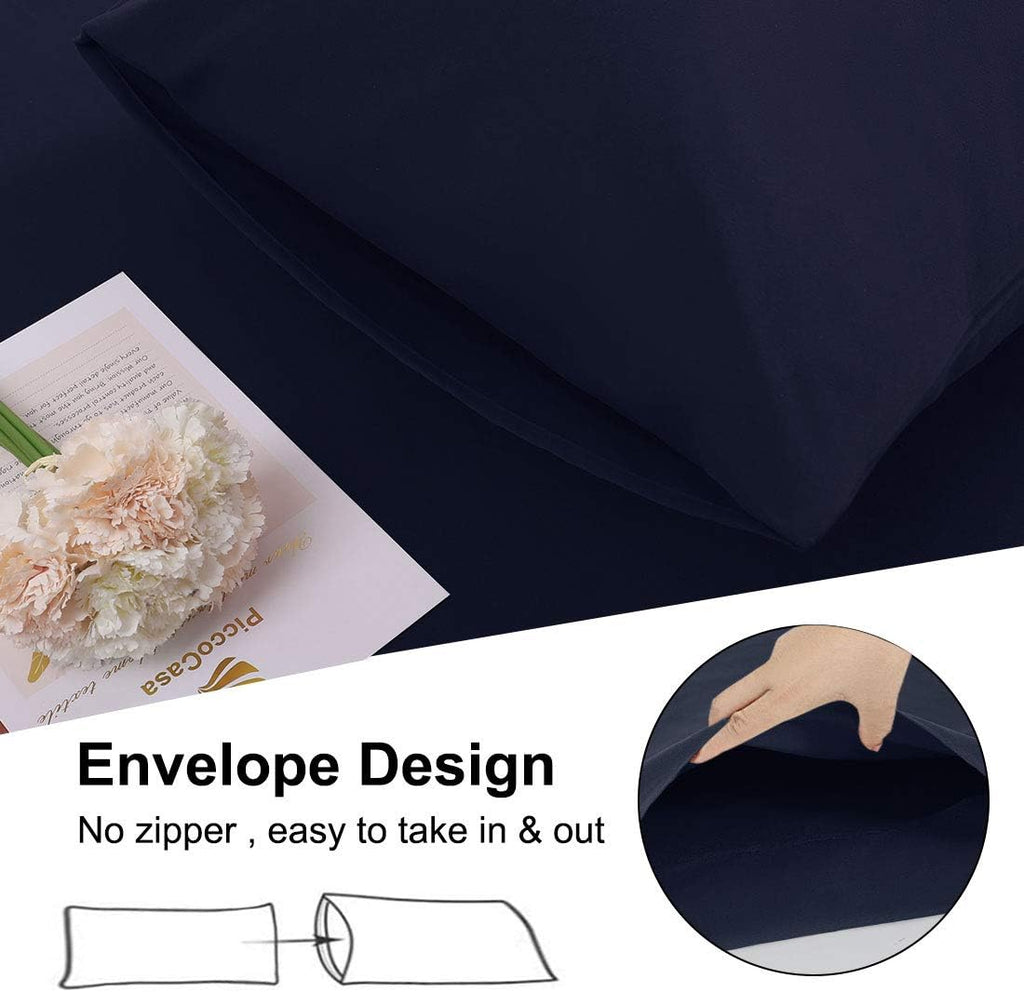 PiccoCasa Pillowcase with Zipper Closure, 110 GSM Brushed Microfiber Body Pillow Cover, Breathable Soft Long Pillow Cases for Body Pillows…