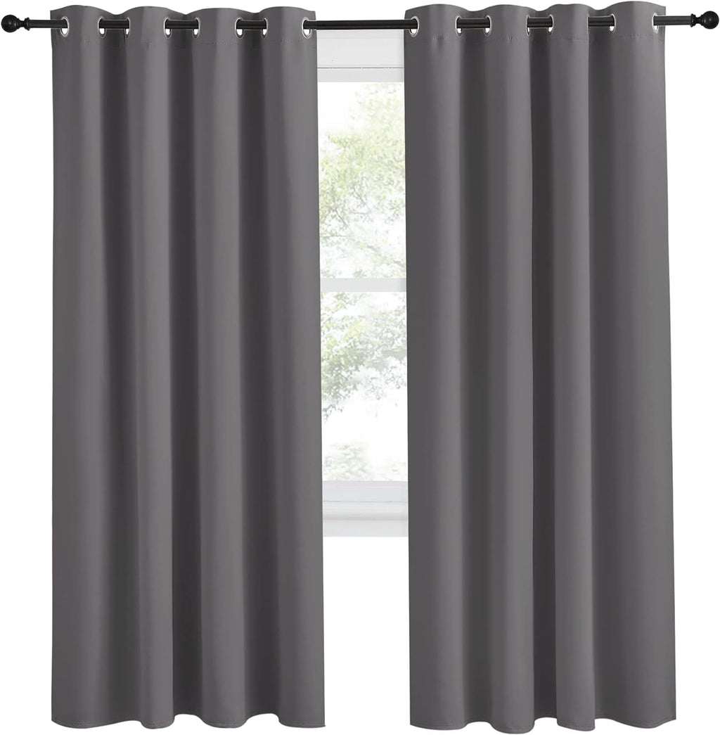 NICETOWN Grey Blackout Curtain 78 inch Long, W55 x L78, 1 Panel, Thermal Insulated Window Treatment with Grommet Room Darkening Thermal…