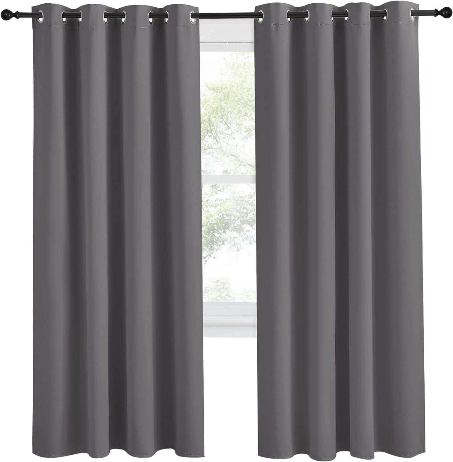 NICETOWN Grey Blackout Curtain 78 inch Long, W55 x L78, 1 Panel, Thermal Insulated Window Treatment with Grommet Room Darkening Thermal…