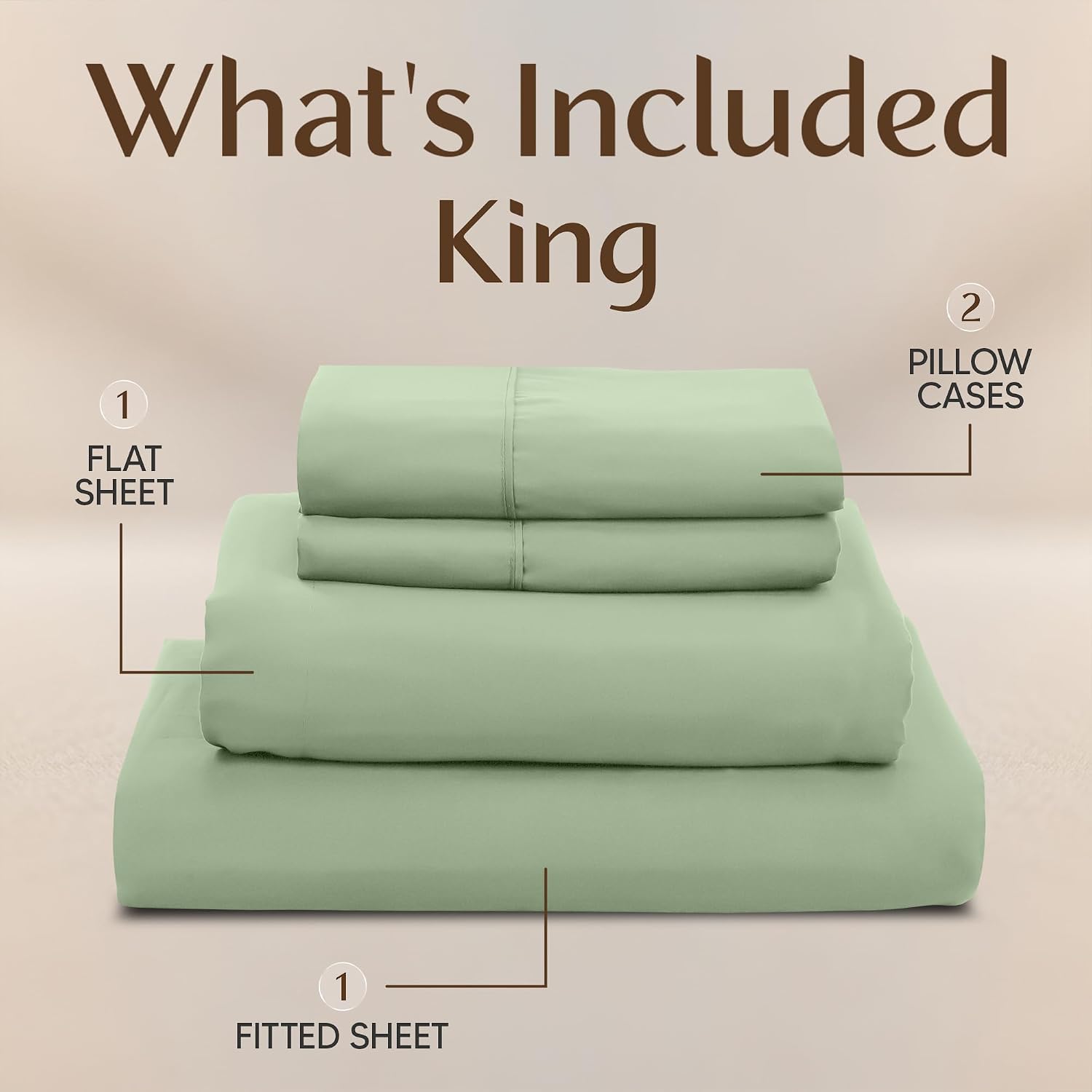 Utopiabedding Utopia Bedding King Size Sheet Set – 4 Piece Bed Sheets, Soft and Breathable Microfiber, Includes 1 Fitted Sheet, 1 Flat Shee…