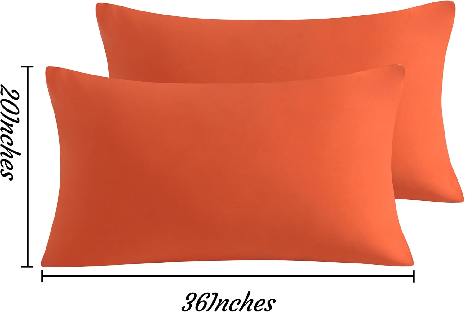 Ntbay King Pillow Cases Set of 2, 2 Pack Brushed Microfiber 20x36 Pillow Cases, Soft, Wrinkle, Fade, Stain Resistant Brunt Orange Pillow Ca…