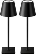 KDG 2 Pack Cordless Table Lamp, Portable LED Desk Lamps, 5000mAh Battery Operated, 3 Color Stepless Dimming Up, for Restaurant, Bedroom…
