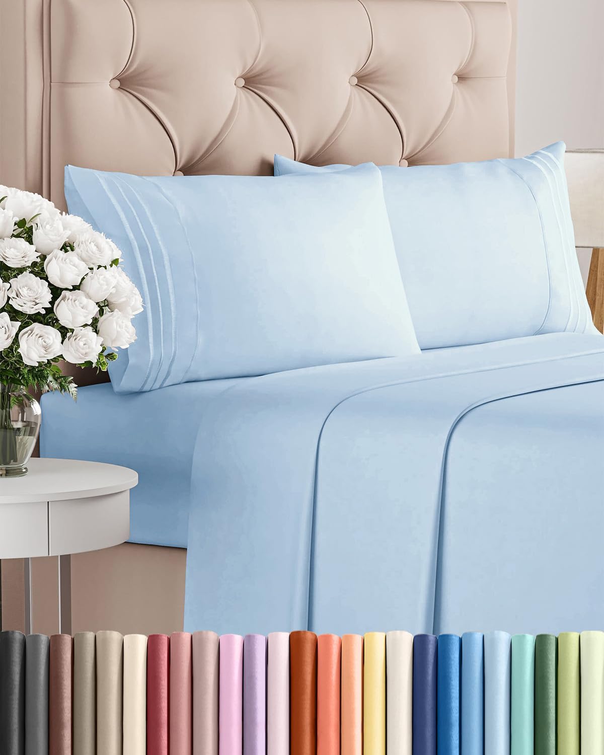 Cal King Size 4 Piece Sheet Set - Comfy Breathable & Cooling Sheets - Hotel Luxury Bed Sheets for Women & Men - Deep Pockets, Easy-Fit…