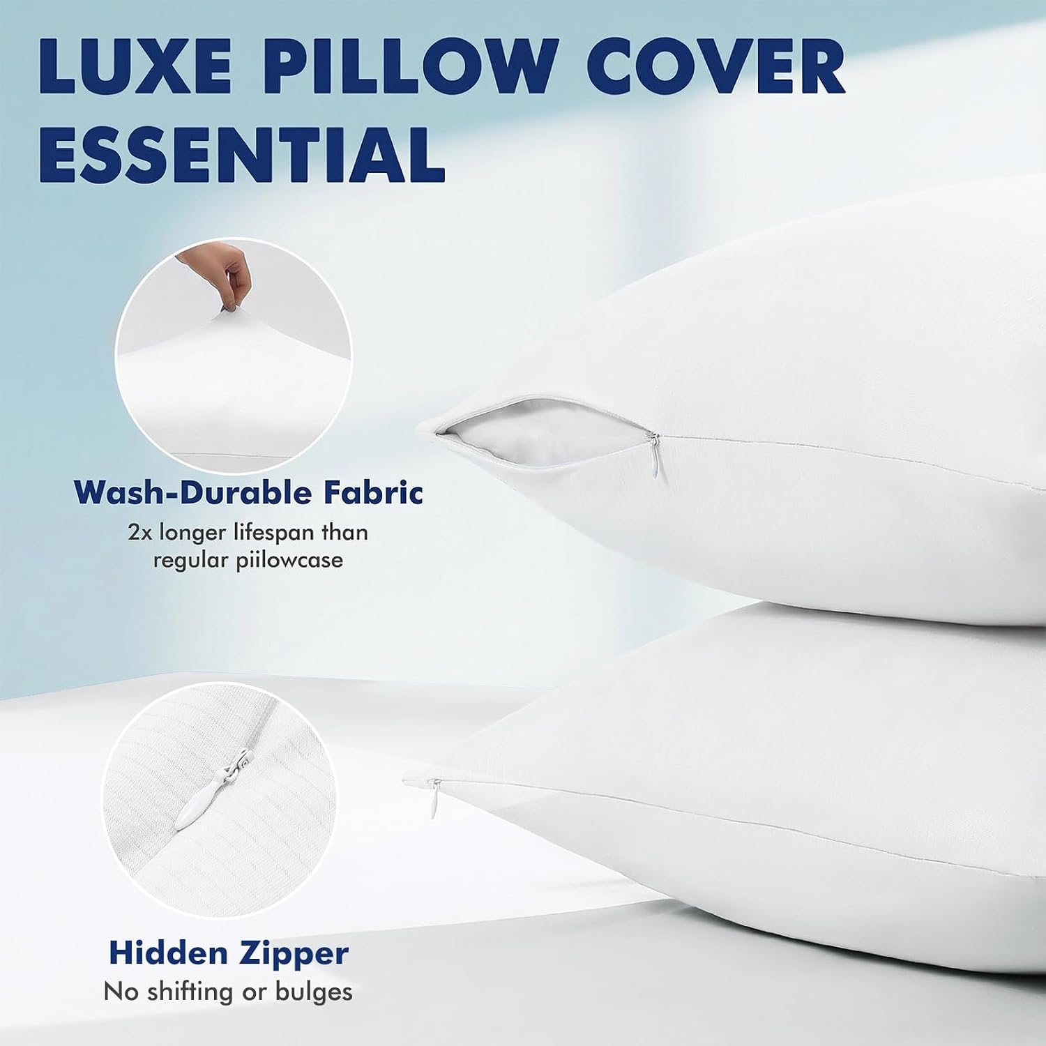 Elegear Cooling Pillow Cases for Hot Sleepers, Silver Infused Cooling Pillowcase Instantly Cool Q-Max>0.5, Soft Silky Pillowcases for Hair…