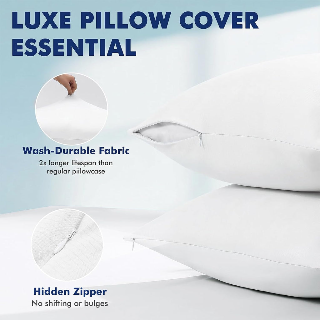 Elegear Cooling Pillow Cases for Hot Sleepers, Silver Infused Cooling Pillowcase Instantly Cool with Q-Max>0.5, Soft Silky Pillowcases for…
