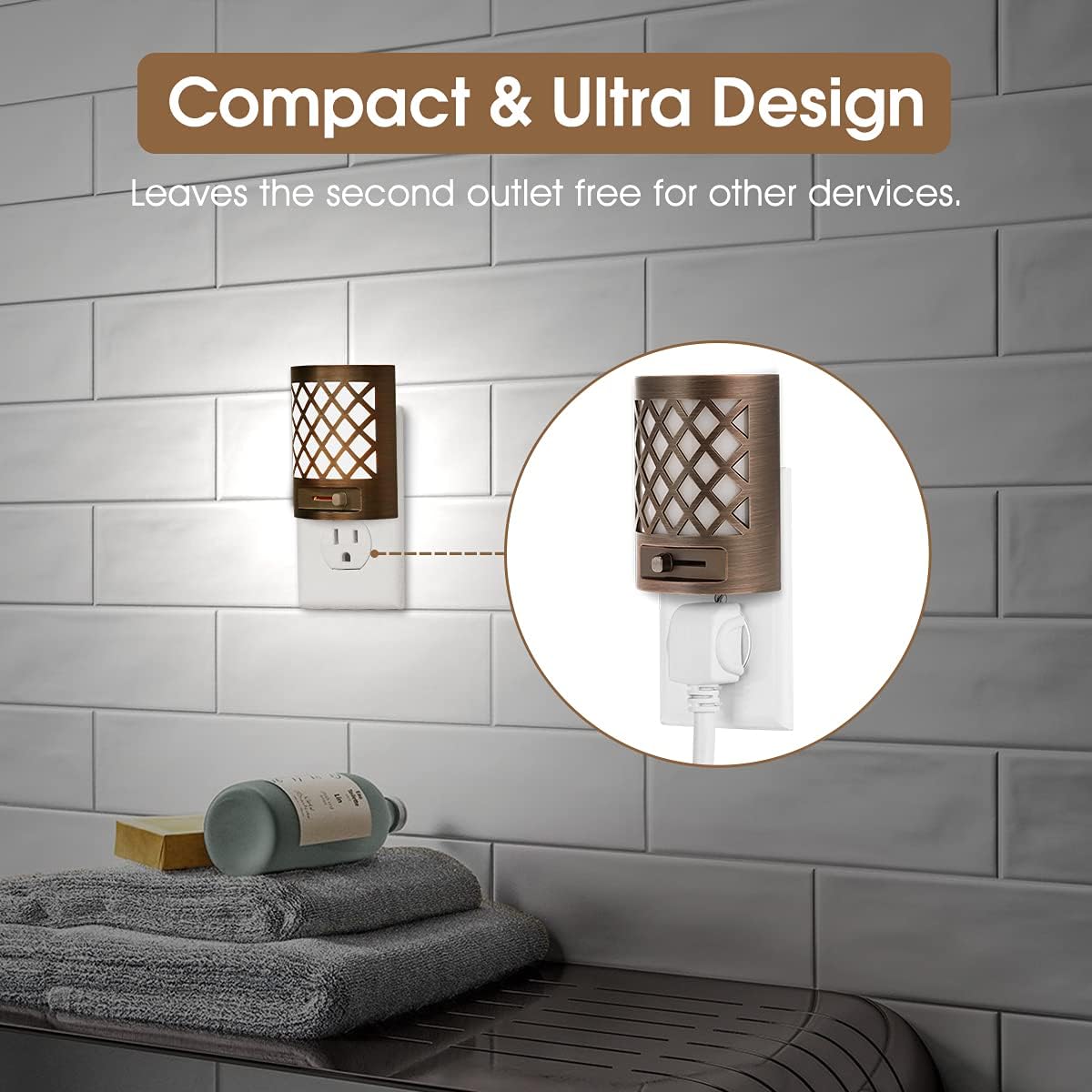 DORESshop LED Plug in Night Light [2 Pack], Night Lights Plug Into Wall, Dusk to Dawn Sensor Night Light, Decorative Night Lights…