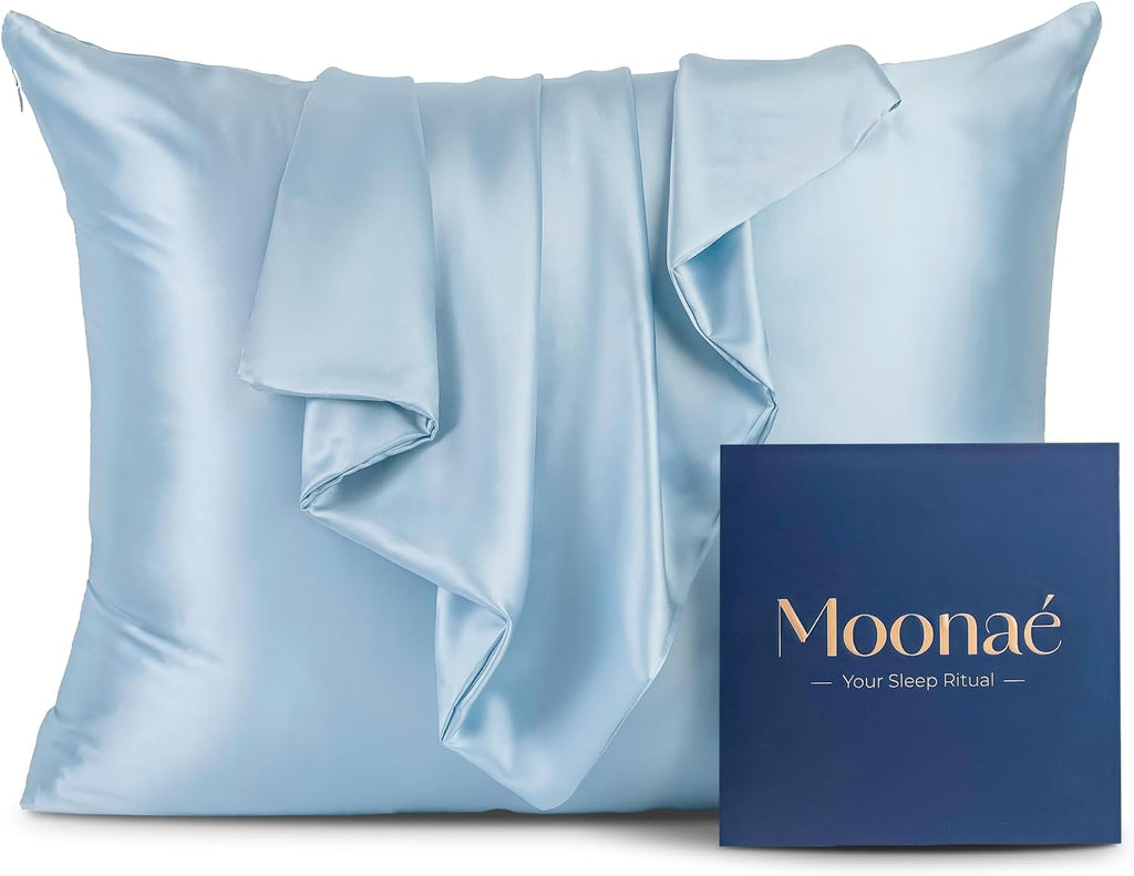 Mulberry Silk Pillowcase – Pure Silk Pillow Cover for Healthier Hair & Smoother Skin – Soft, Breathable and Temperature-Regulating…