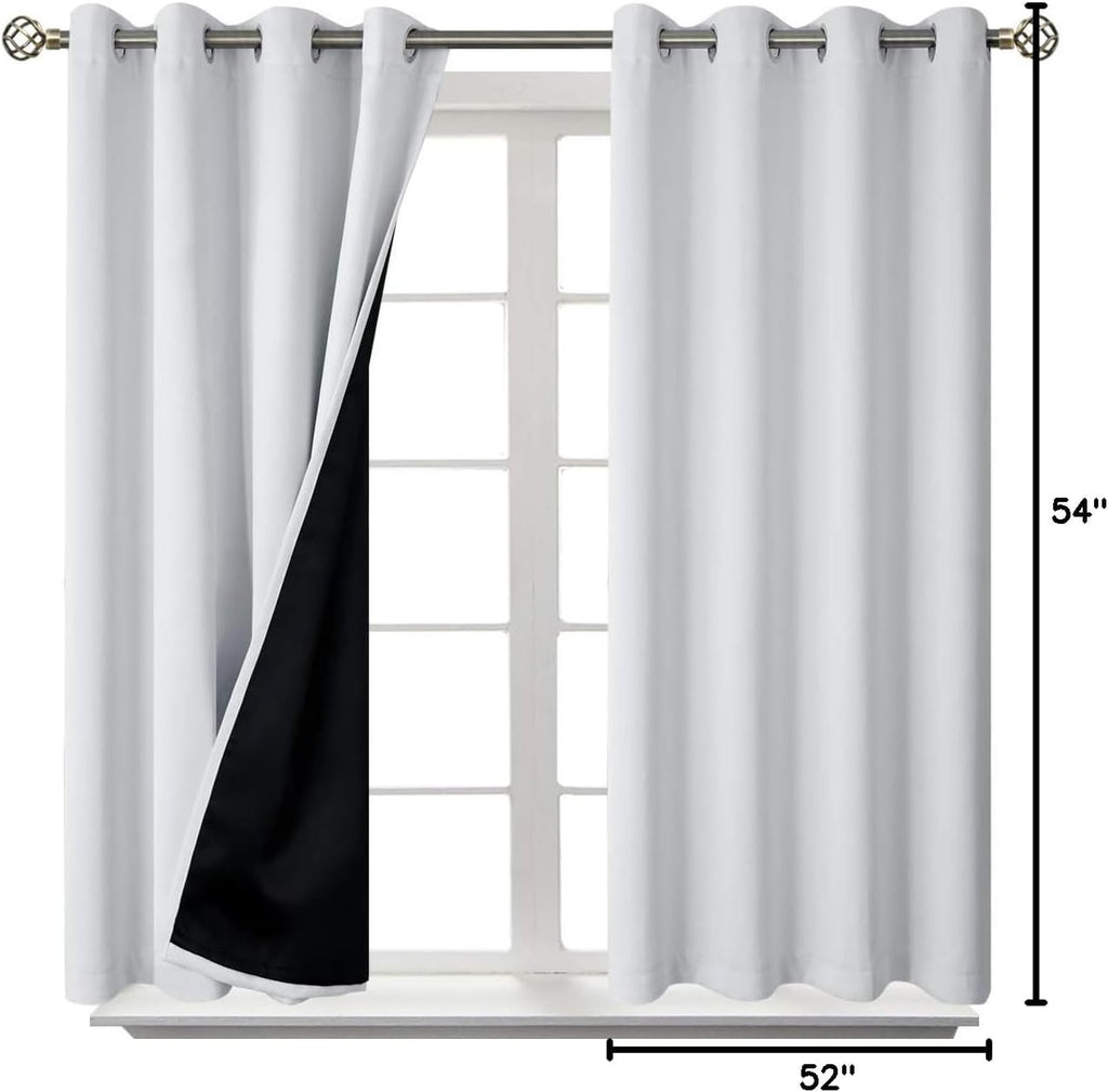 BGment Short Blackout Curtains 54 Inch Length for Bedroom, Thermal Insulated Energy Efficiency Noise Reducing Grommet Curtains with Liner f…