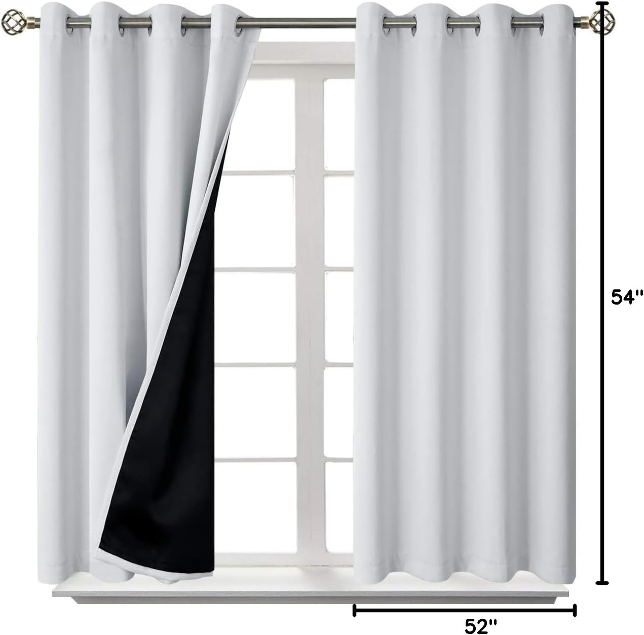 BGment Short Blackout Curtains 54 Inch Length for Bedroom, Thermal Insulated Energy Efficiency Noise Reducing Grommet Curtains with Liner f…