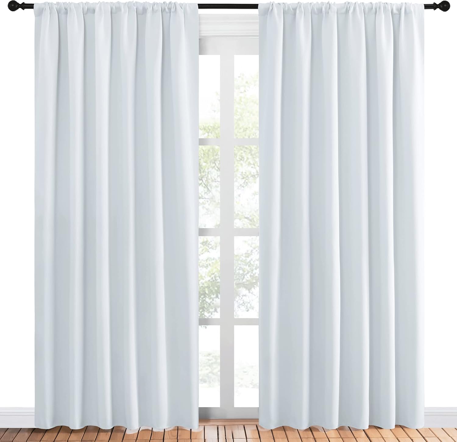 NICETOWN Bedroom Window Curtain Panels - Window Treatment Thermal Insulated Rod Pocket Room Darkening Curtains/Drapes for Patio Door…