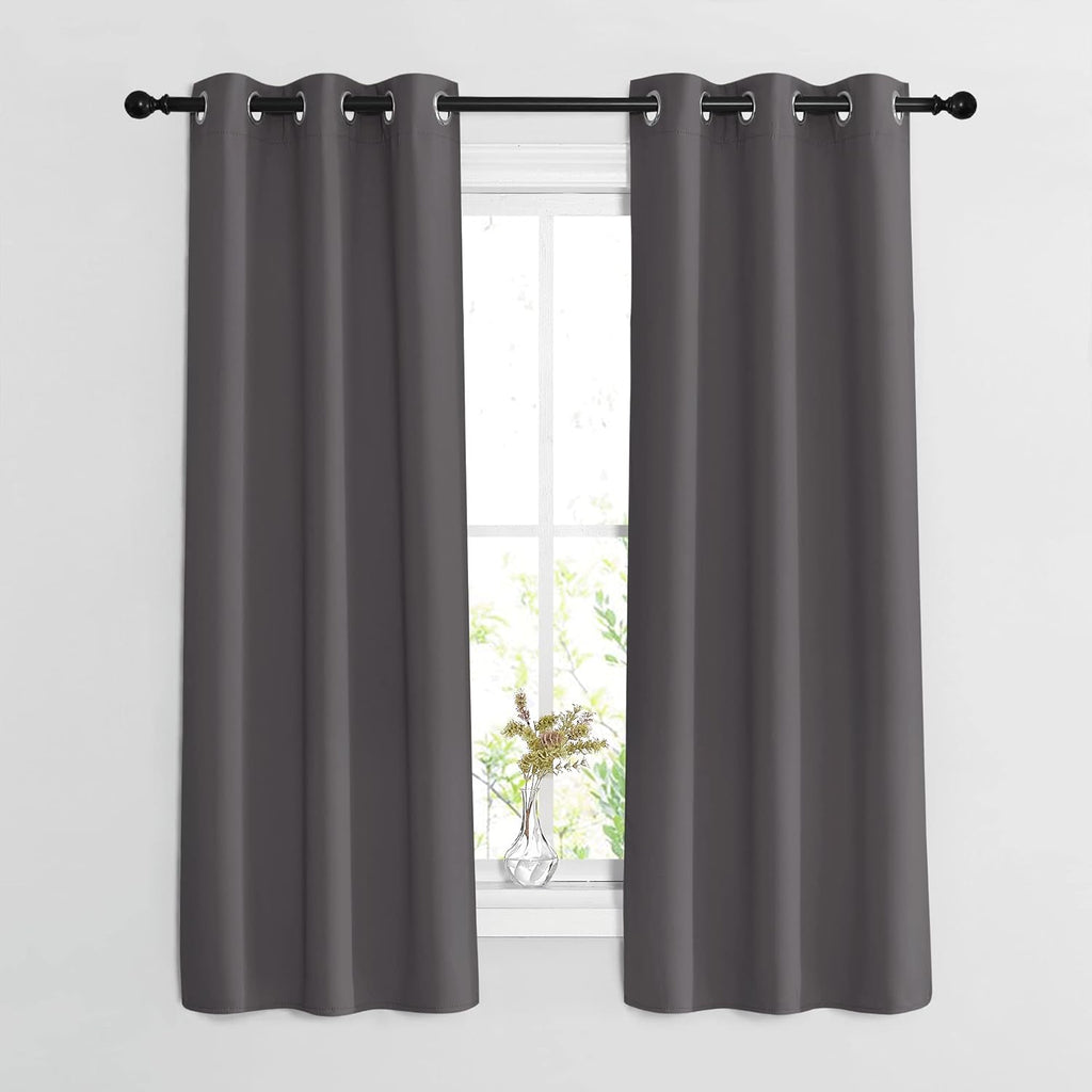 Nicetown Blackout Window Curtains 63 inch Length 2 Panels - Grommet Top Room Darkening Thermal Insulated Solid Vertical Drapes for Bedroom/…