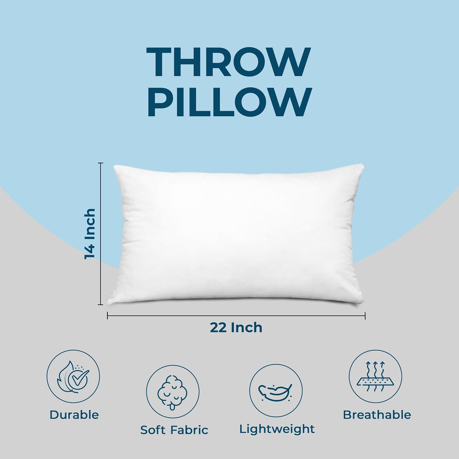 Utopiabedding Utopia Bedding Throw Pillows (Set of 4, White) – 14 x 22 Inches Down Alternative Pillows for Bed, Sofa, and Couch - Fluffy De…