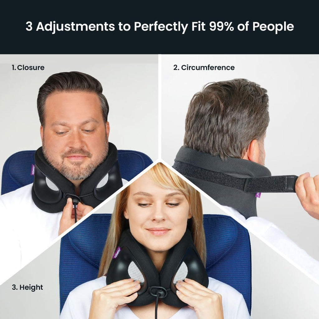 Cabeau Travel Essential Neck Pillow - Fits Most Neck Sizes (11-21 inches) - Evolution X Three Ways to Adjust for Ultimate Comfort on Long…