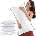SEMZSOM Bed Pillows for Sleeping, King Size Pillows Set of 4 Luxury Hotel Pillows with Soft Fluffy Down Alternative Filling for Back…