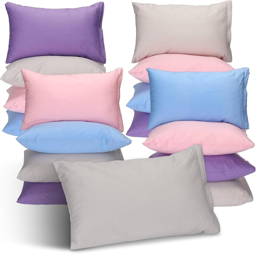 Kigley 16 Pcs Mini Pillow 14" x 9" Small Pillows for Sleeping Daycare Travel Nap Time Neck Lumbar(Light Colors) 16 Pcs 9 inches blue