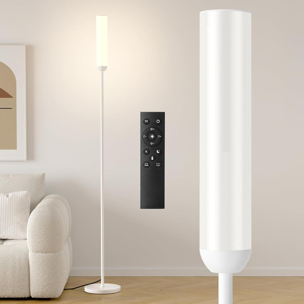 Ambimall LED Floor Lamp with Remote Control, 65" Standing lamp with Stepless Adjustable 3000K-6500K Colors & 30-100% Brightness, Foot…
