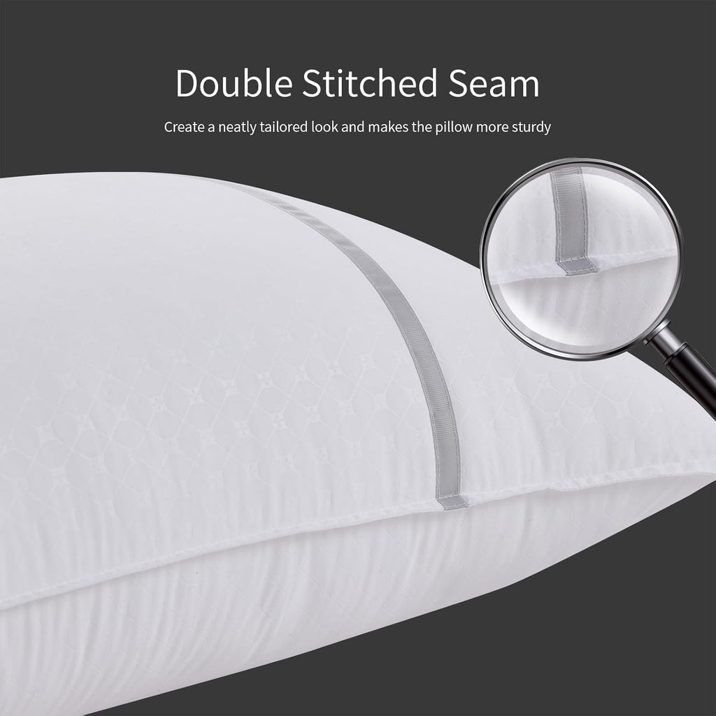 Bed Pillows Standard Size Set of 4, Medium Firm Hotel Pillows for Sleeping, Cooling Pillows for Side & Back Sleepers, Down Alternative…
