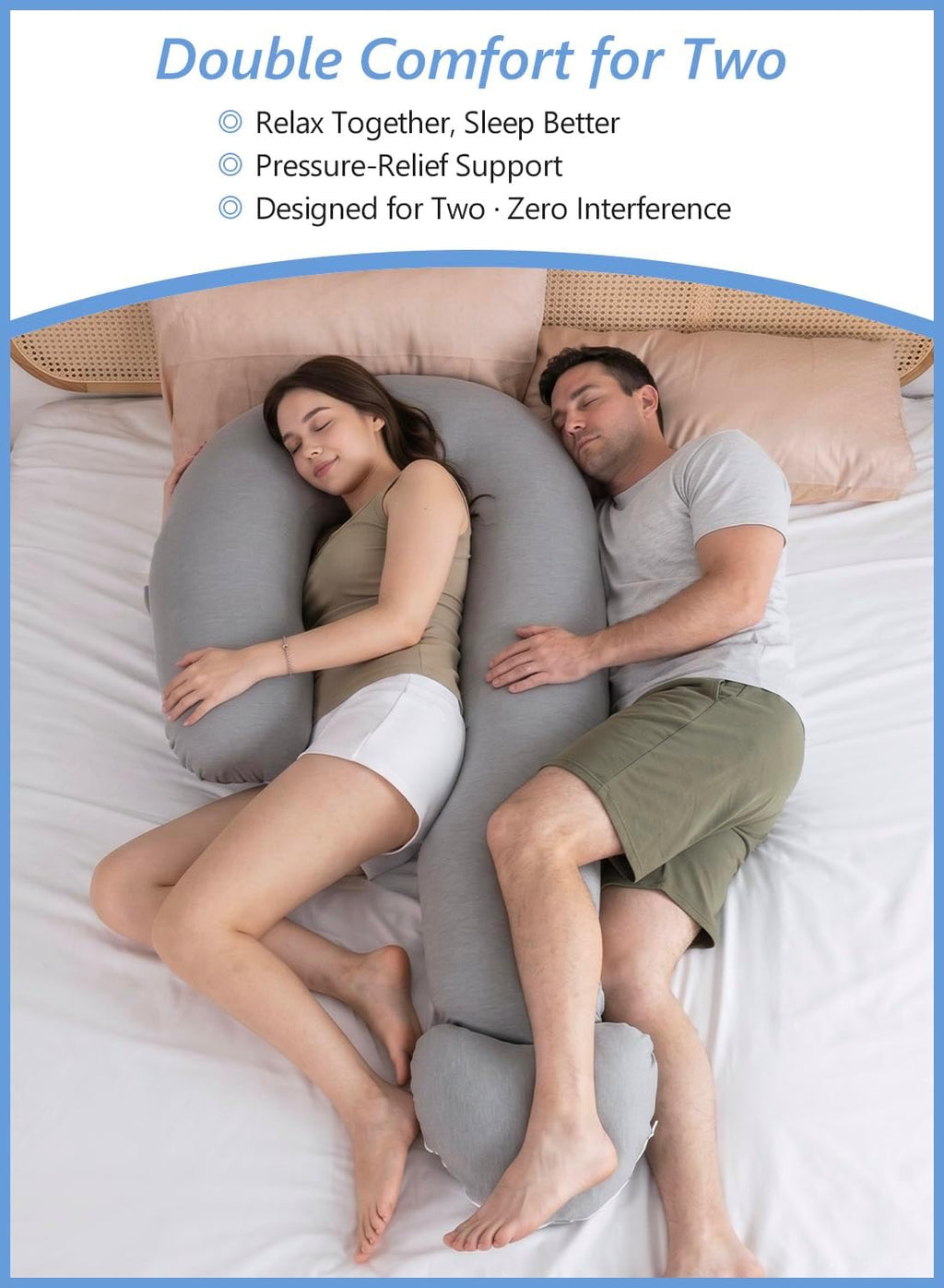 Meiz Question Mark Body Pillow for Adults & Couples - Silky Soft Cover, Cooling Full Body Support for Side Sleepers, Back & Pregnancy, with…