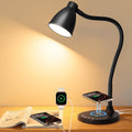 BOHON Desk Lamp for Home Office, LED Desk Light with USB C+A Charging Ports, Wireless Charger, 5 Colors Stepless Dimming Reading Light…