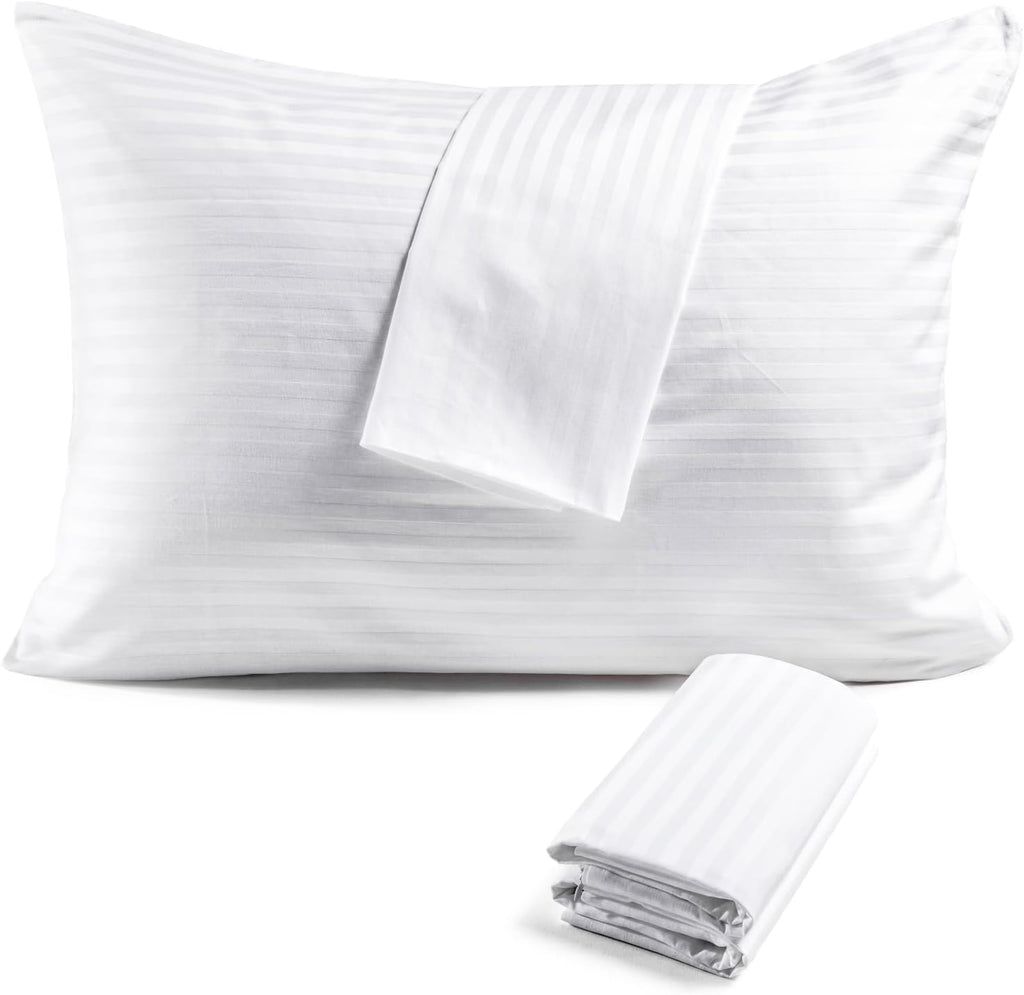 Faunna 600TC 100% Cotton Pillow Protectors, Queen Size (20x30), 6 Pack, Oeko-TEX Certified, Hotel Grade Pillow Cover with Silent Zipper, Zi…