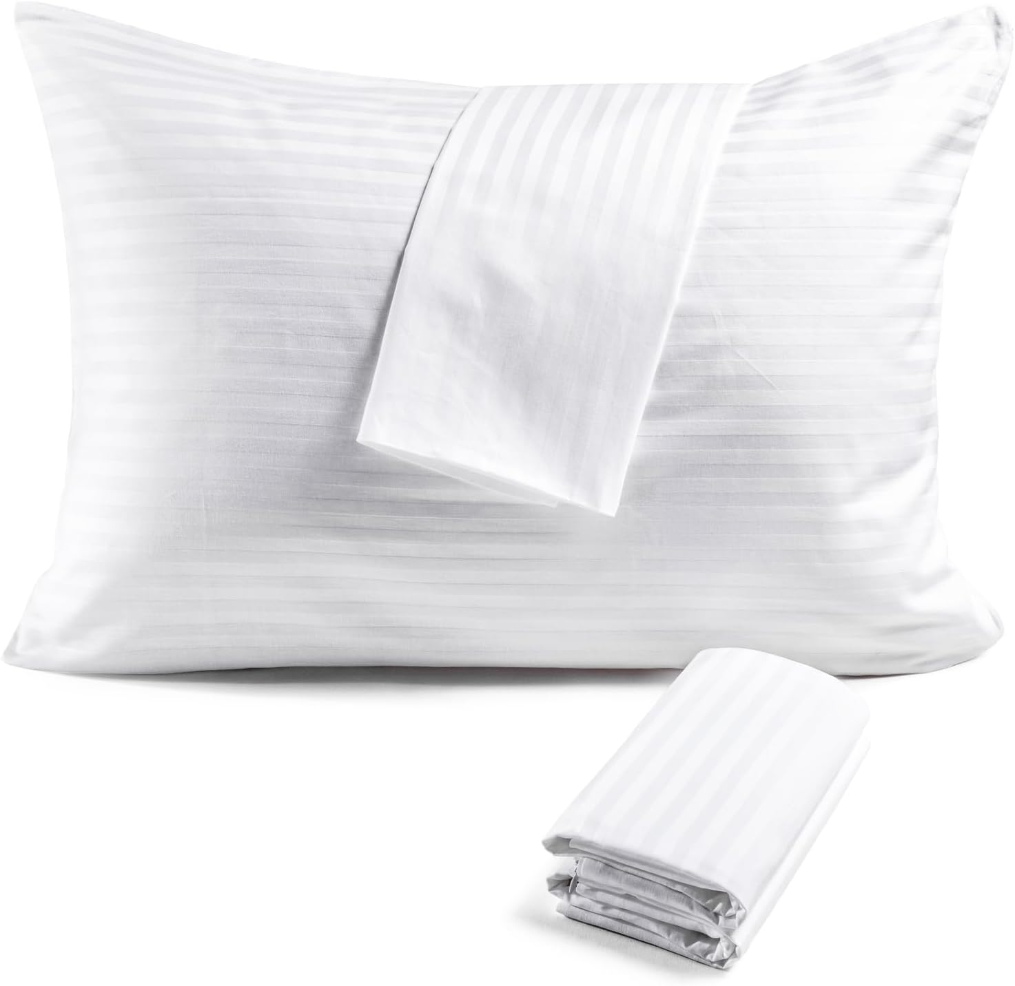 Faunna 600TC 100% Cotton Pillow Protectors, Queen Size (20x30), 6 Pack, Oeko-TEX Certified, Hotel Grade Pillow Cover with Silent Zipper, Zi…