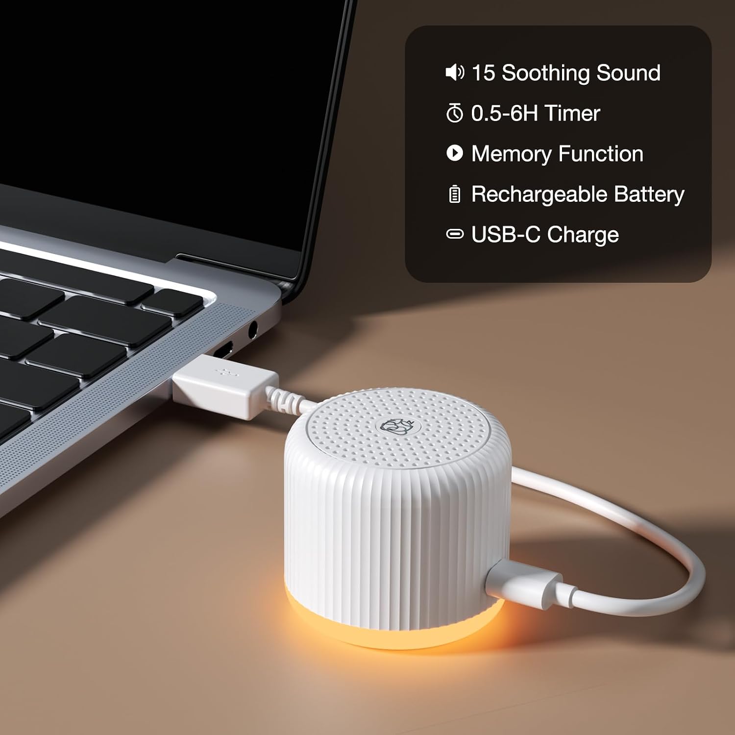 LEICEX Portable Sound Machine, Travel Sound Machine with Light,15 Non-Looping Sound Timer and Memory Play, Mini White Noise Machine for…