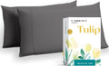 Carressa Linen 100% Egyptian Cotton Standard/Queen Size Pillow Cases Set of 2-800 Series Tulips Collection Queen Pillow Cover for…