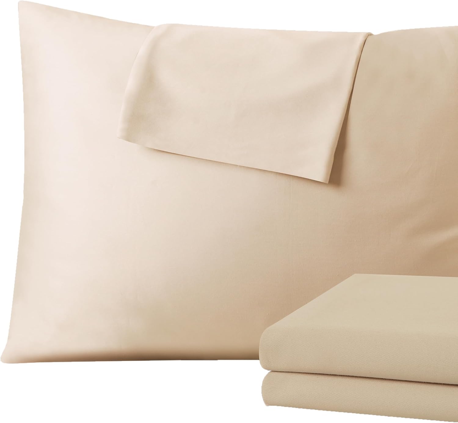 ShunjieHome 4 Pack 100% Egyptian Cotton Queen Pillow Protector with Hidden Zipper, 400 Thread Count Pillow Covers, Sateen Weave Cooling Bed…