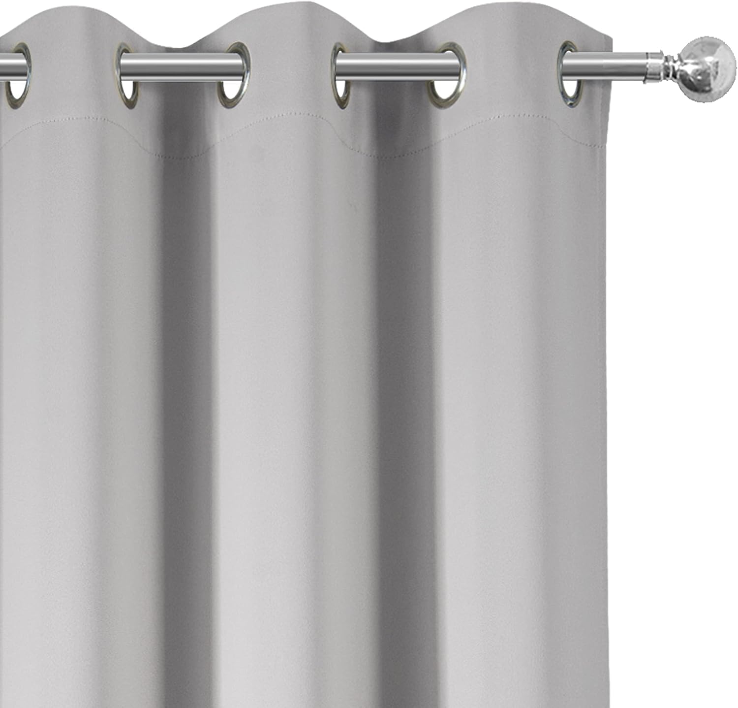 Lemomo Blackout Curtains 38 x 84 inch/Light Grey Curtains Set of 2 Panels/Thermal Insulated Room Darkening Bedroom Curtains 84 inch Grey
