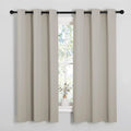 NICETOWN Natural Blackout Curtains for Bedroom (1 Pair, 42 x 63 inches), Farmhouse Thermal Insulated Room Darkening Drapes for Windows