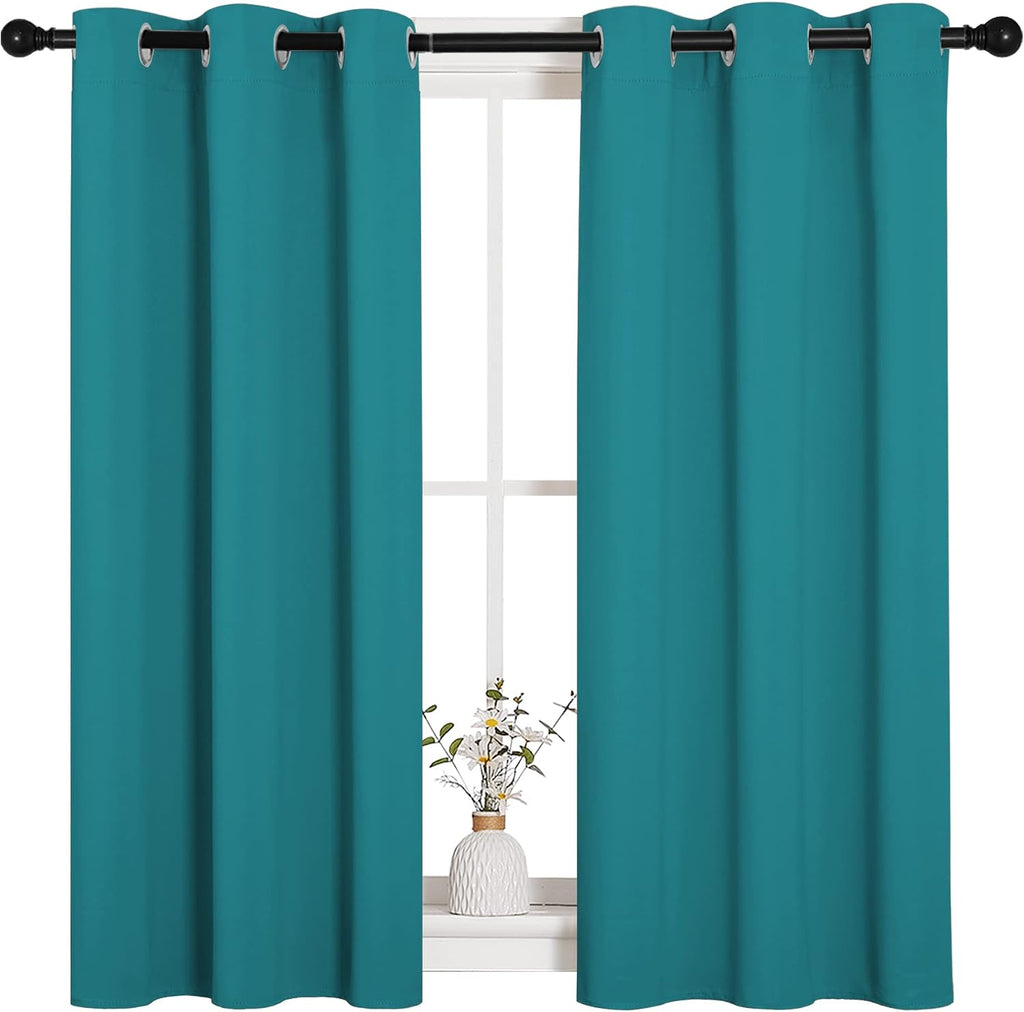 NICETOWN Room Darkening Curtains 45 inch Length 2 Panels, Thermal Insulated Grommet Blackout Curtains for Modern Casual Elegant Bedroom…