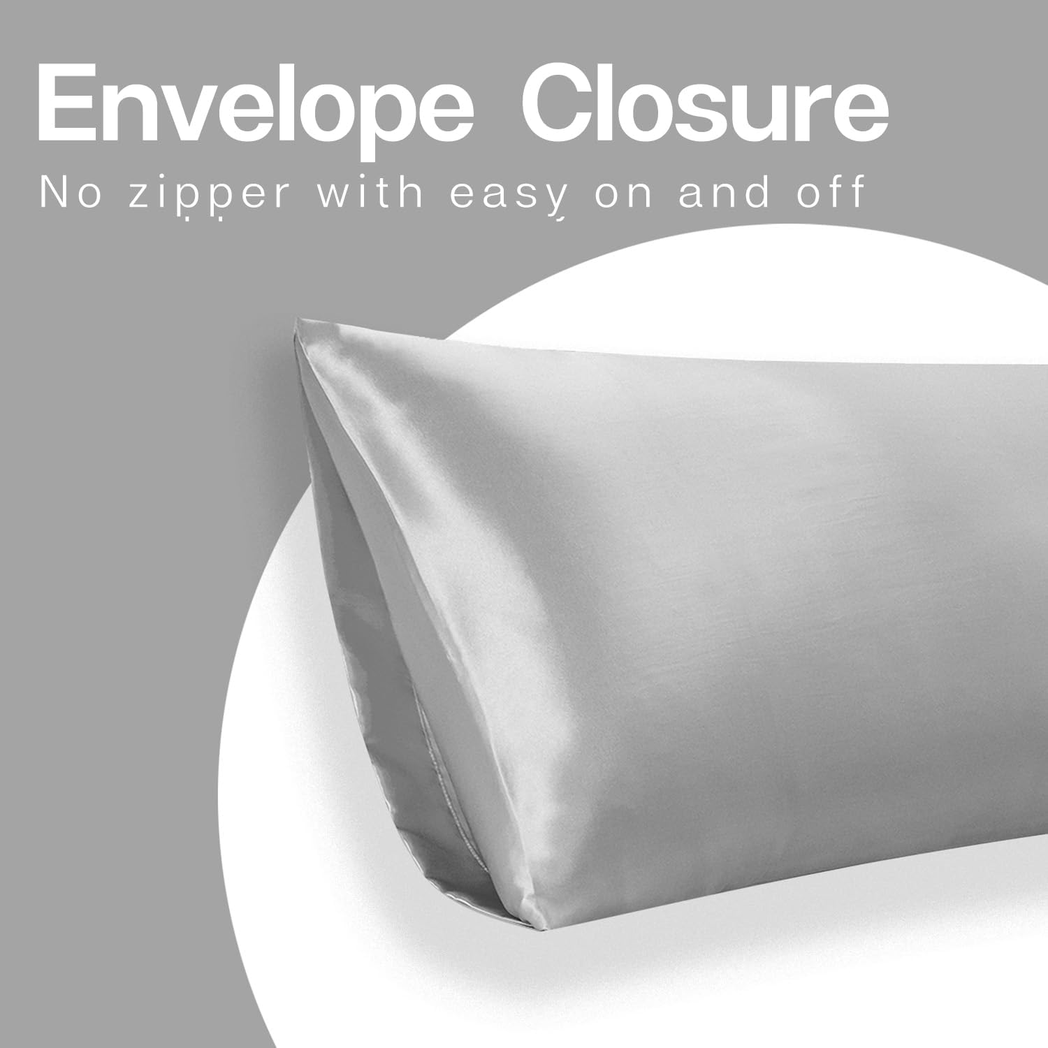 MR&HM Satin Body Pillow Cover, Soft and Breathable Body Pillow Case with Envelope Closure, Cooling and Silky Long Pillowcase for Hair and…