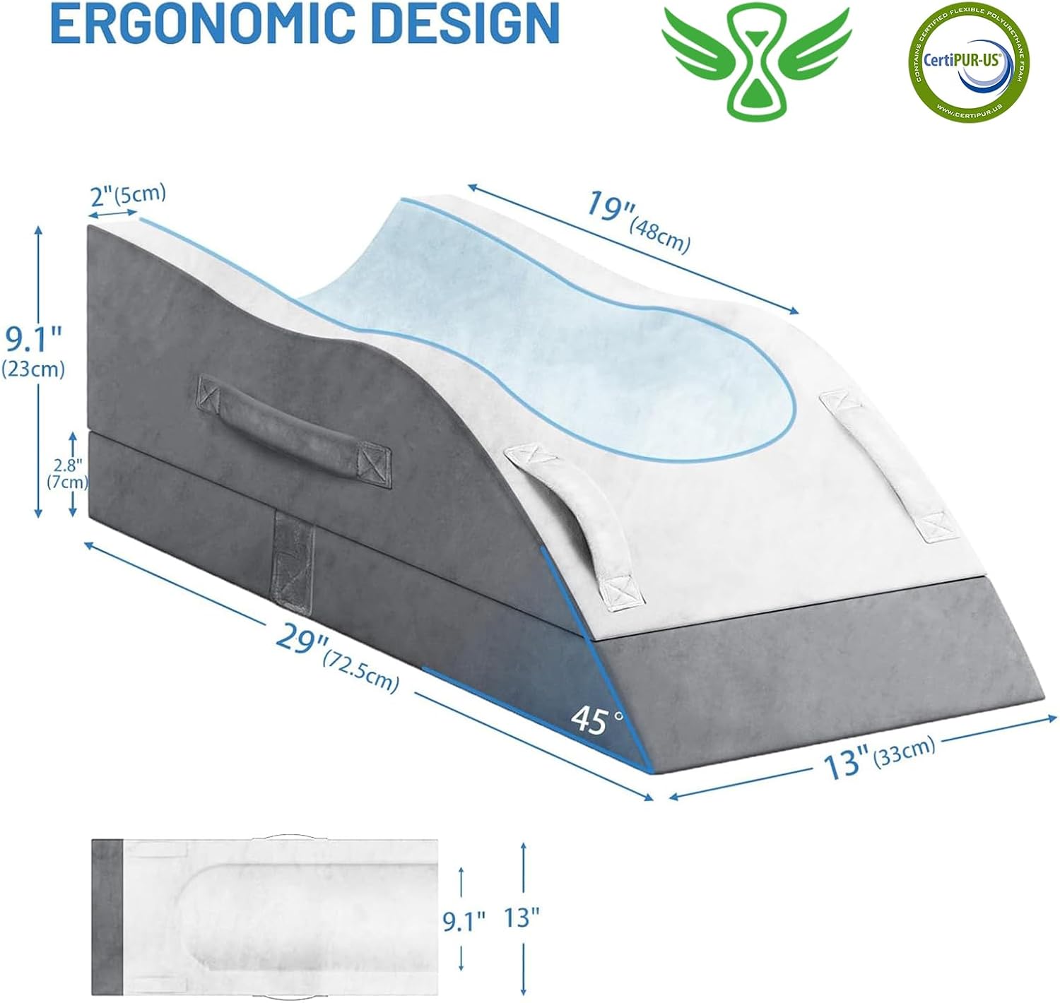TranquilRelax Leg Elevation Pillows, Wedge Pillow for After Surgery, Memory Foam Leg Support Adjustable, Comfort comfort for Back…