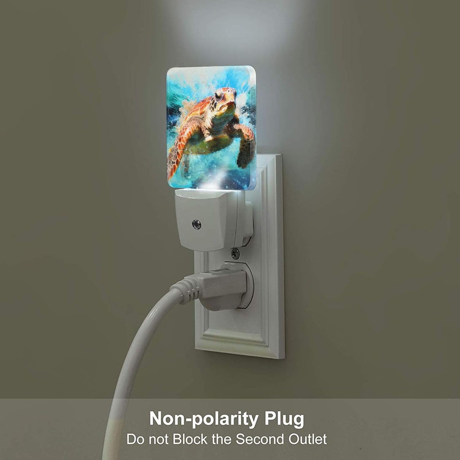 Sea Turtle Night Light, Plug-in Nightlights Auto Sensor Night Lamp Dusk-to-Dawn Lamp Home Decor for Nursery Children Girls Boys