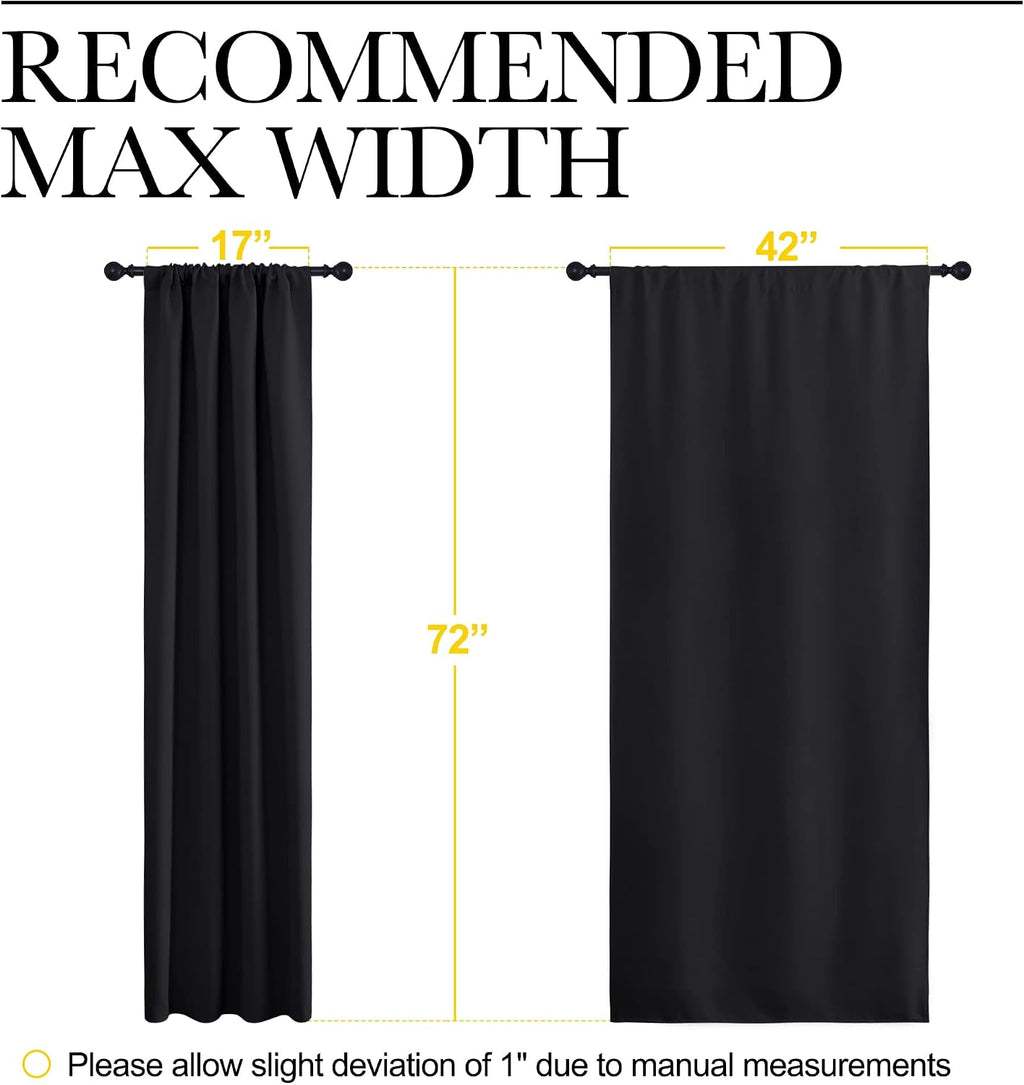 NICETOWN Living Room Blackout Shades - All Season Rod Pocket Thermal Insulated Solid Blackout Curtains/Drapes for Living Room (Set of 2…