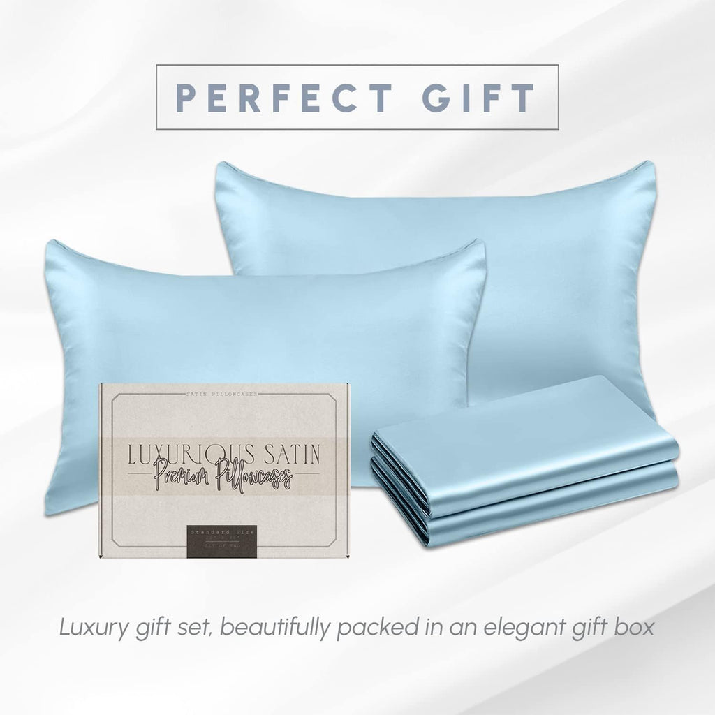 Elegantcomfort Elegant Comfort 4-Pack King Satin Pillowcase Set with Hidden Zipper Closure, Silky Smooth for Hair and fabric comfort…