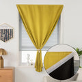Jilron Autohesion Curtains for Windows, Bedroom Blackout Curtains for - Thermal Lnsulated No Drill Curtains Room Darkening Black Small Drape…