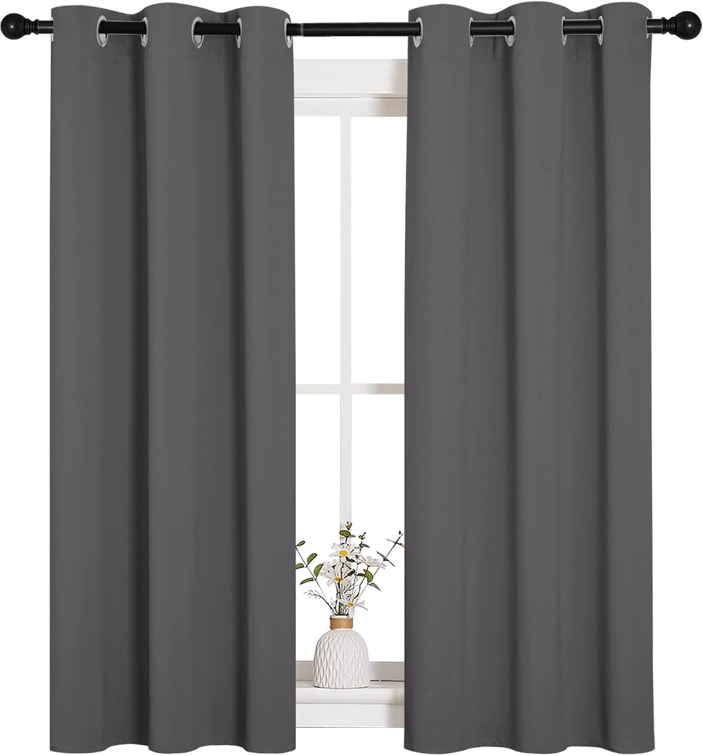NICETOWN Bedroom Curtains Blackout Drapery Panels, Three Pass Microfiber Thermal Insulated Solid Ring Top Blackout Window Curtains/Drapes…
