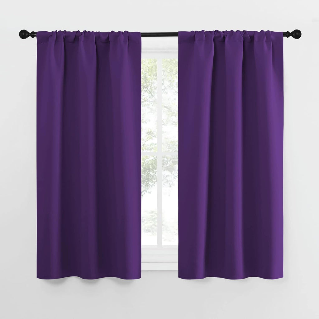 NICETOWN Kitchen Curtains, Short Blackout Curtains & Drapes, Home Decoration Window Treatment Cafe Curtain Panels with Rod Pocket (Royal…