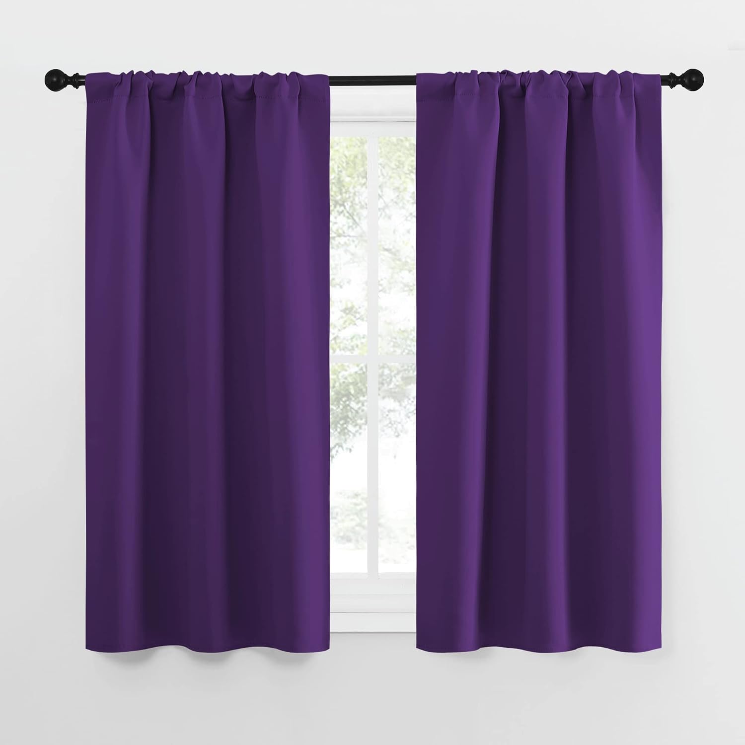 NICETOWN Kitchen Curtains, Short Blackout Curtains & Drapes, Home Decoration Window Treatment Cafe Curtain Panels with Rod Pocket (Royal…