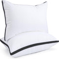 viewstar Bed Pillows Standard Size Set of 2, Firm Support Down Alternative Gusseted Pillows for Side, Back, or Stomach Sleepers, Black
