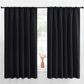 NICETOWN Black Blackout Curtain Blinds - Solid Thermal Insulated Window Treatment Blackout Drapes for Bedroom (2 Panels, 70 inches Wide…