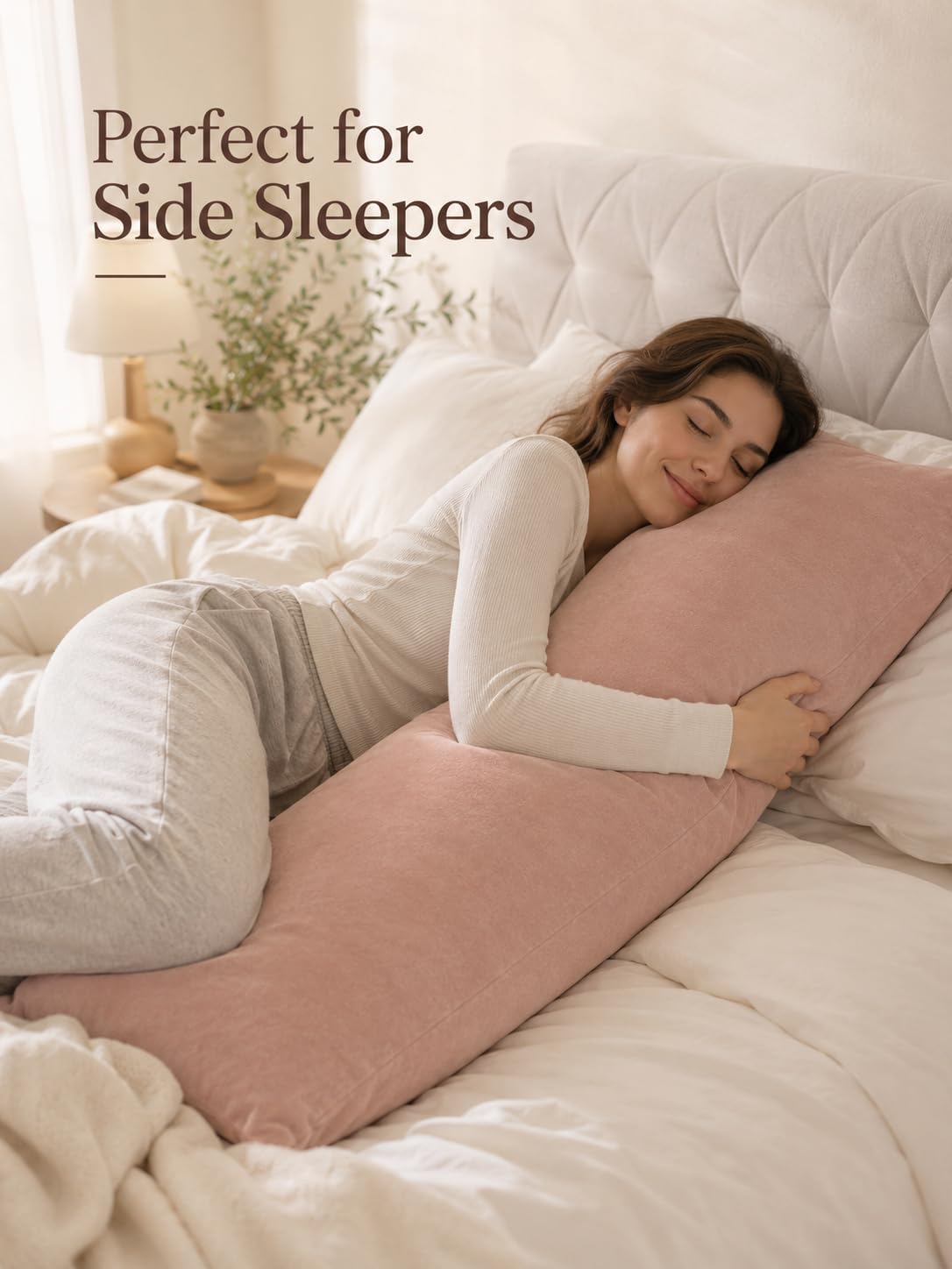 Evolive Body Pillow Cover 21"x54", Ultra Soft Plush Body Pillowcase with Hidden Zipper, Cozy Fluffy Long Pillow Case for Side Sleepers, Pre…